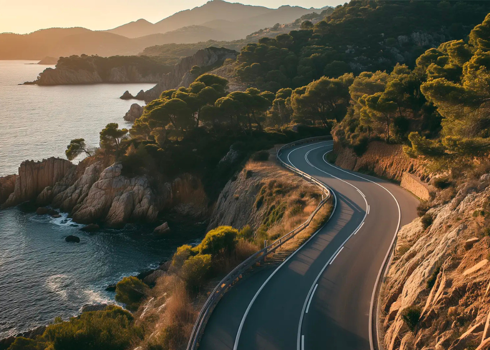 Küstenstraße an der Costa Brava in Spanien